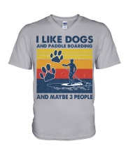 i like paddle boarding V-Neck T-Shirt tile