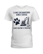 I Like Excavators And Dogs Ladies T-Shirt tile