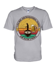 i like beer Recreational fishing V-Neck T-Shirt tile