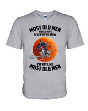 most old men skiing V-Neck T-Shirt tile