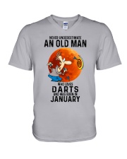 01 darts olm never V-Neck T-Shirt tile
