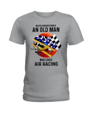 Air racing old man never Ladies T-Shirt tile
