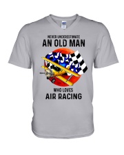 Air racing old man never V-Neck T-Shirt tile