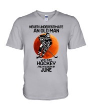 hockey old man 06 V-Neck T-Shirt tile