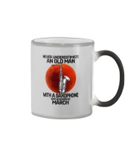 saxophone old man 03 Color Changing Mug tile