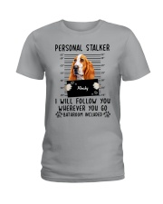 Basset Hound stalker Ladies T-Shirt tile