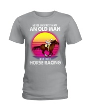 black old horse racing Ladies T-Shirt tile