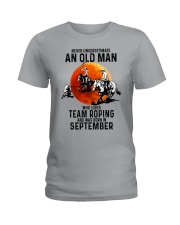 09 Team roping old man Ladies T-Shirt tile