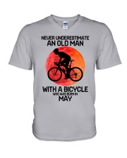 cycling never 05 V-Neck T-Shirt tile