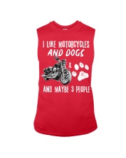 Biker I Like Motorcycles And Dogs Sleeveless Tee tile