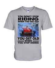formula racing riding V-Neck T-Shirt tile
