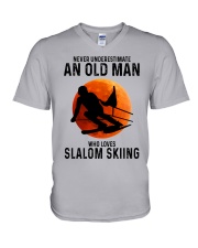 Slalom skiing V-Neck T-Shirt tile