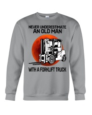 forklift truck never old man Crewneck Sweatshirt tile