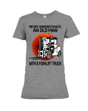 forklift truck never old man Premium Fit Ladies Tee tile