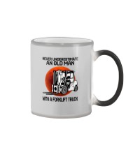 forklift truck never old man Color Changing Mug tile