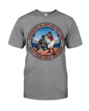 assuming-old lady softball Premium Fit Mens Tee tile
