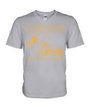 I LIKE piano dirt racing V-Neck T-Shirt tile