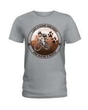 i like dog cycling Ladies T-Shirt tile