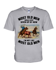 most old men team roping V-Neck T-Shirt tile