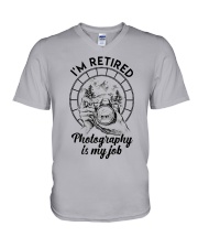 photography is my job V-Neck T-Shirt tile