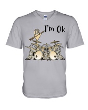 drums V-Neck T-Shirt tile