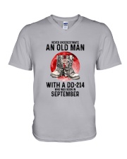 9 DD-214 old man V-Neck T-Shirt tile