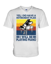 Piano Plan V-Neck T-Shirt tile