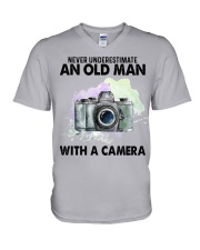 never camera V-Neck T-Shirt tile
