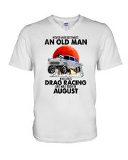 never drag racing-8 V-Neck T-Shirt tile
