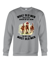 old man horse racing Crewneck Sweatshirt tile