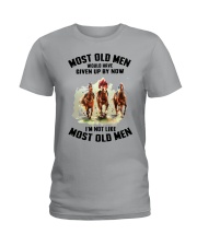 old man horse racing Ladies T-Shirt tile