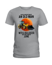 06 bulldozer old man color Ladies T-Shirt tile