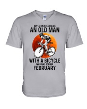 02 cycling never old man V-Neck T-Shirt tile