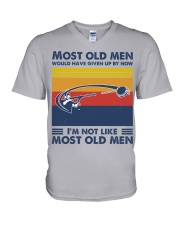 most old men skeet shooting V-Neck T-Shirt tile