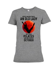 10 pilates old lady Premium Fit Ladies Tee tile