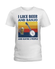 Banjo I Like Beer Ladies T-Shirt tile