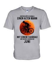 06 Cycling OId Man German V-Neck T-Shirt tile