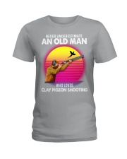 black old Clay pigeon shooting Ladies T-Shirt tile