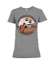 i like dog sporting clays Premium Fit Ladies Tee tile
