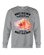 old man motorcycle drag racing Crewneck Sweatshirt tile