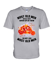 old man Superbike-racing V-Neck T-Shirt tile