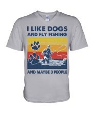 like-dogs-Fly-fishing V-Neck T-Shirt tile