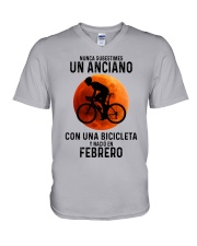 02 cycling old man tbn V-Neck T-Shirt tile