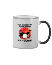04 hat drum set old man Color Changing Mug tile
