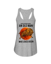 Bison old man Ladies Flowy Tank tile