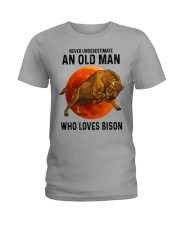 Bison old man Ladies T-Shirt tile