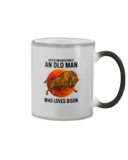 Bison old man Color Changing Mug tile