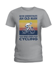 cycling oldman vintage Ladies T-Shirt tile