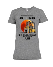 06 forklift truck old man color Premium Fit Ladies Tee tile
