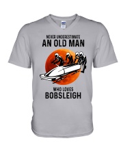bobsleigh old man V-Neck T-Shirt tile